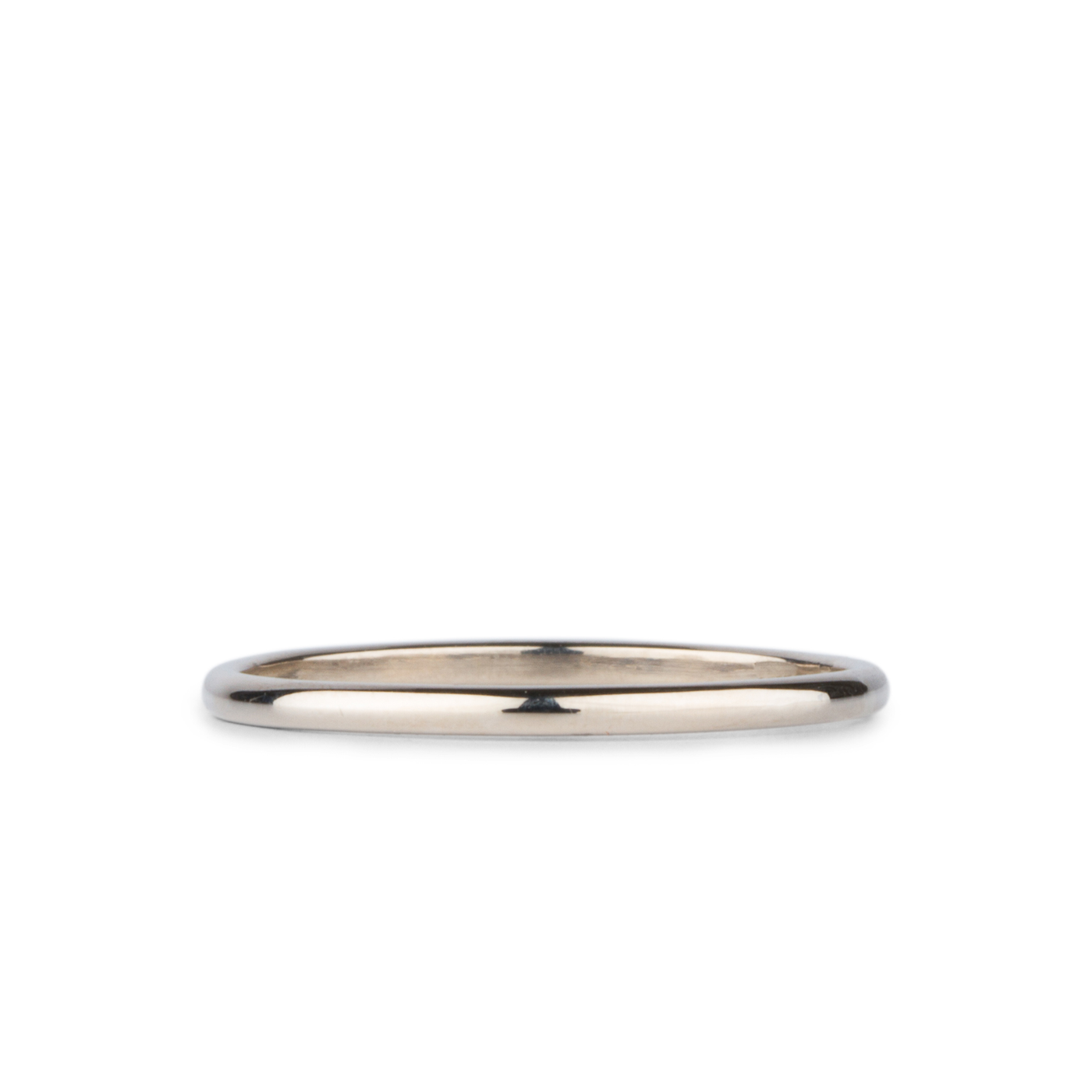 Polished Half Round Muir Band 1.5mm Wide by Corey Egan in 14k white gold
