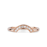 Medium White Diamond Pavé Arch Band - 14k rose gold - size 7
