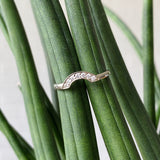 Small White Diamond Pavé Arch Band - 14K white gold - size 6