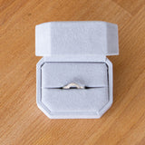 Small White Diamond Pavé Arch Band - 14K white gold - size 6