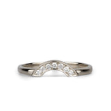 Small White Diamond Pavé Arch Band - 14K white gold - size 6
