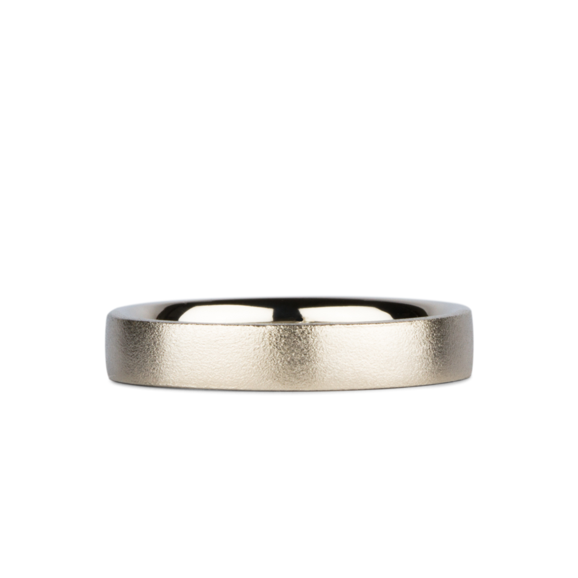 Yosemite Matte Textured 14K Yellow Gold 4mm Flat Band by Corey Egan