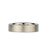 Yosemite Matte Textured 14K White Gold 5mm Flat Band by Corey Egan