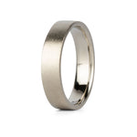Yosemite Matte Textured 14K White Gold 5mm Flat Band by Corey Egan