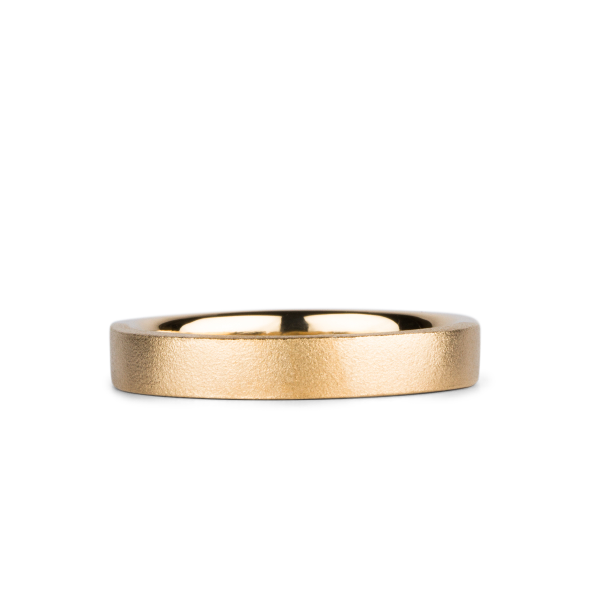 Yosemite Matte Textured 14K Yellow Gold 4mm Flat Band by Corey Egan