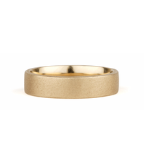 Yosemite Matte Textured 14K Yellow Gold 5mm Flat Band by Corey Egan