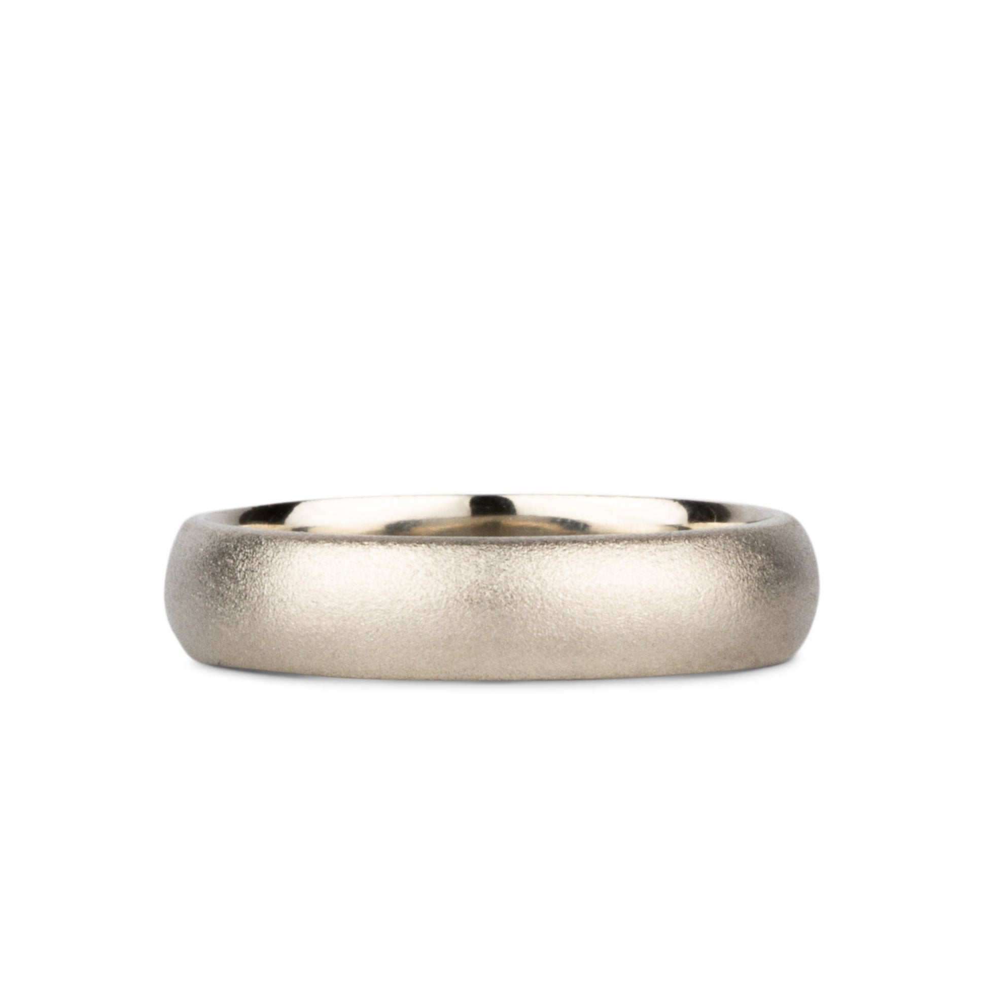 Yosemite Half Round Band 14k White Gold 4mm wide by Corey Egan