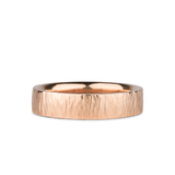 5mm wide Zion Vertical Hammered 14k Rose Gold Band by Corey Egan