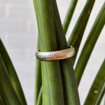 14k white gold half round Zion Band by Corey Egan