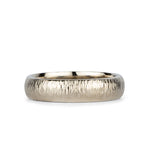5mm Half Round Vertical Hammered Zion Band in 14k White Gold by Corey Egan