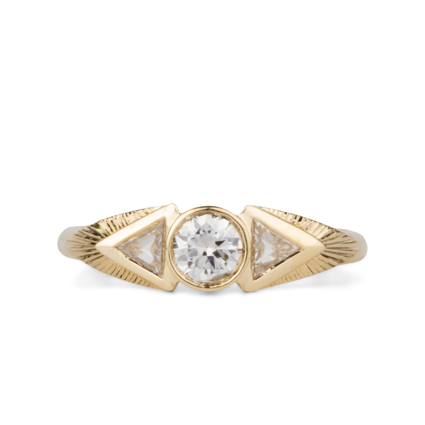 Athena Ring with Old European Cut Diamond front angle on a white background