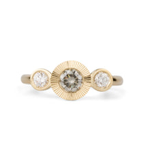 Polaris Ring with Grey Diamond on a white background, front angle